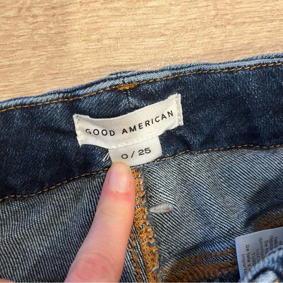 Good American Good Legs Flare Jean Raw Hem Indigo329 Size 0/25 - Picture 6 of 7